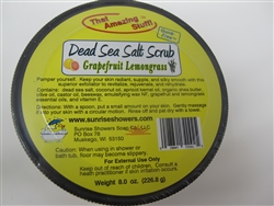 Grapefruit Lemongrass dead sea salt scrub.